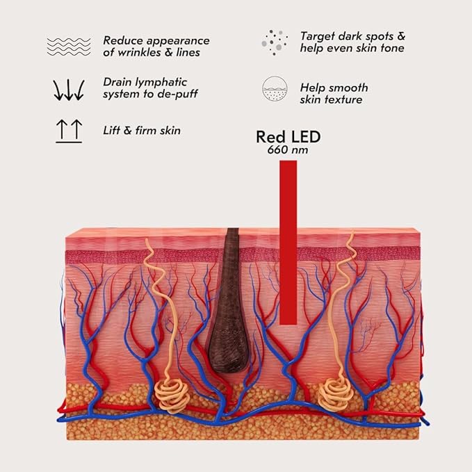 Mount Lai Vitality Qi LED Gua Sha Device, LED Light Therapy for Face, Gua Sha Facial Tools for Firming, Lifting, Sculpting, Anti-Aging, Tension-Melting, Face Lift Device Heat Therapy and Rejuvenation-VivaGrace Women