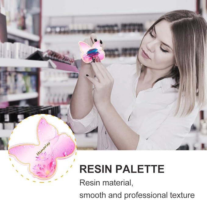 Minkissy 2pcs Resin Nail Art Palette Polish Holder Drawing Color Palette Nail Art Painting Gel Palette Manicure Tool Style 3-VivaGrace Women