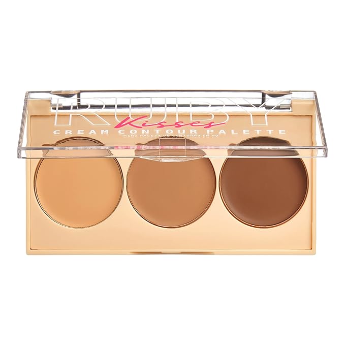 Ruby Kisses Contour Palette 3-in-1 Contour, Conceal, Highlight All-In-One Mini Palette, Long-Lasting, Easy to Blend Cream Contour Palette for Oily and Dry Skin (Medium To Tan)-VivaGrace Women