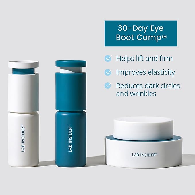 SKINN Caffeine Eye Cream for Dark Circles & Puffiness, 30 Day Eye Boot Camp - Under Eye Serum Brightens, Moisturizes, & Smoothens Eye Area - Day & Night Anti-Wrinkle Firming & Tightening Eyecream-VivaGrace Women