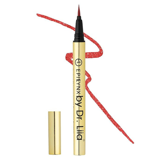 Waterproof Eyeliner - Smudge-Proof Liquid Eyeliner Pen with Precision Tip for Smooth, Long-Lasting Application - Vegan, Hypoallergenic & Gluten-Free Eye Liner - 2mL Shimmer Summer Red-VivaGrace Women