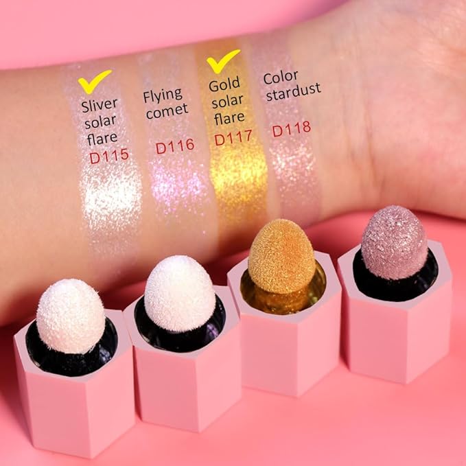 evpct Light Liquid Face Highlighter Makeup Waterproof Long Lasting Pearl White Gold Glimmer Glow Sparkly Glitter Body Shimmer Oil Liquid Luminizer Stick Highlight Illuminator for Face Body Cheeks Eye-VivaGrace Women
