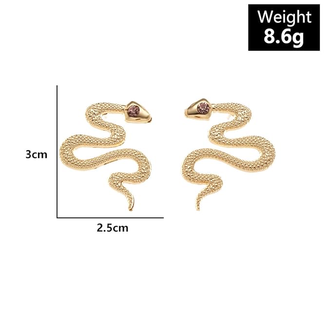 Vintage Snake Stud Earrings Gold Snake Drop Earrings Gothic Serpent Earrings Punk Viper Cobra Earrings Jewelry for Women and Girls-VivaGrace Women