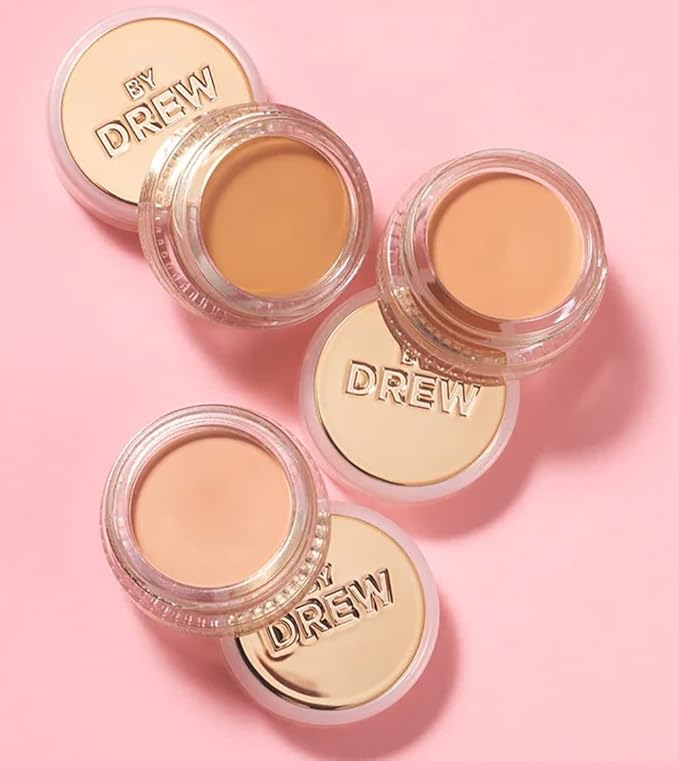FLOWER Beauty By Drew Barrymore Chill Out Smoothing Color Correcting Cream - Conceals + Brightens Dark Circles - Hydrates + Moisturizes Skin - Makeup Infused With Vitamin E + Jojoba (Deep Peach)-VivaGrace Women