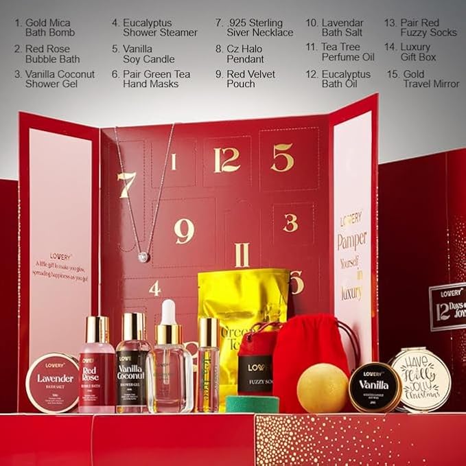 Birthday Gifts for Her, 12 Day Beauty Surprises, Wedding Gifts for Adults, Birthday Gifts for Women & Men, Anniversary Ideas, Beauty & Spa - Bath & Body Care Gift Set-VivaGrace Women