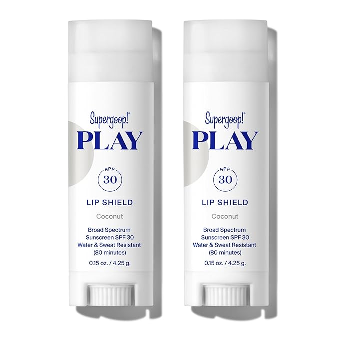 Supergoop! PLAY Lip Shield SPF 30 with Coconut - Pack of 2 - Moisturizing Lip Treatment For Dry Cracked Lips - Clean Ingredients & Broad Spectrum UV Protection-VivaGrace Women