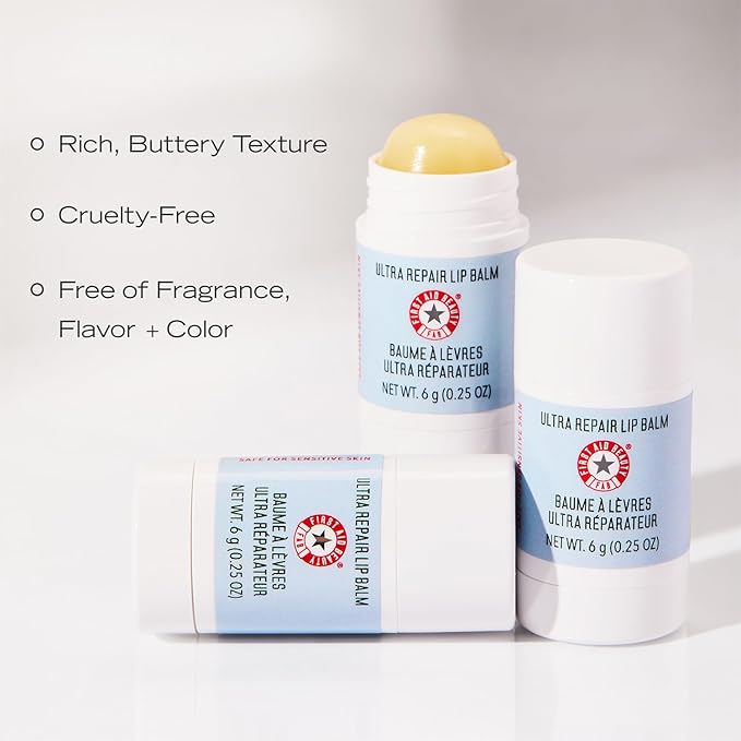 First Aid Beauty Ultra Repair Lip Balm – Instantly Hydrates to Leave Lips Soft, Supple + Plump – Concentrated Formula of Botanical Oils, Butters + Waxes – 0.25 oz-VivaGrace Women
