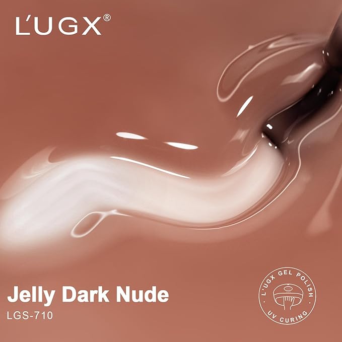 L'UGX Natural Nude Gel Polish 15ML Jelly Sheer Gel Nail Polish Translucent Neutral U V French Gel Nail Color for Nail Art DIY Manicure & Pedicure at Home Salon Holiday Gifts for Women
