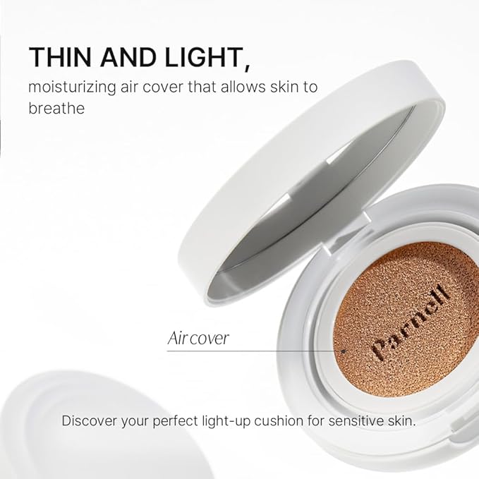 Parnell Cicamanu Serum Cushion - Moisturizing Foundation for Soothing, Coverage, Glass Skin and Lightweight for Sensitive and Dry Skin Pearl Skin (0.52 Fl Oz) (#21 Fair Ivory)-VivaGrace Women