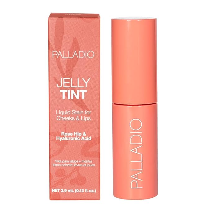 Palladio Jelly Tint, Liquid Stain for Cheeks & Lips, Vivid Color Lip Stain, Lightweight Non-Sticky and Transfer-proof, Natural Finish Makeup, Nude Berry-VivaGrace Women