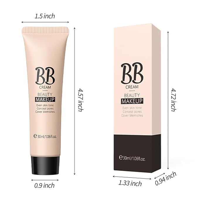 KWOLYKIM 2PCS Hydrating Makeup BB Cream, Tinted Moisturizer Face Makeup BB Cream Foundation Waterproof Concealer Clean Brighten Color Correcting Cream Nude Makeup Long Lasting for All Skin(Ivory)-VivaGrace Women