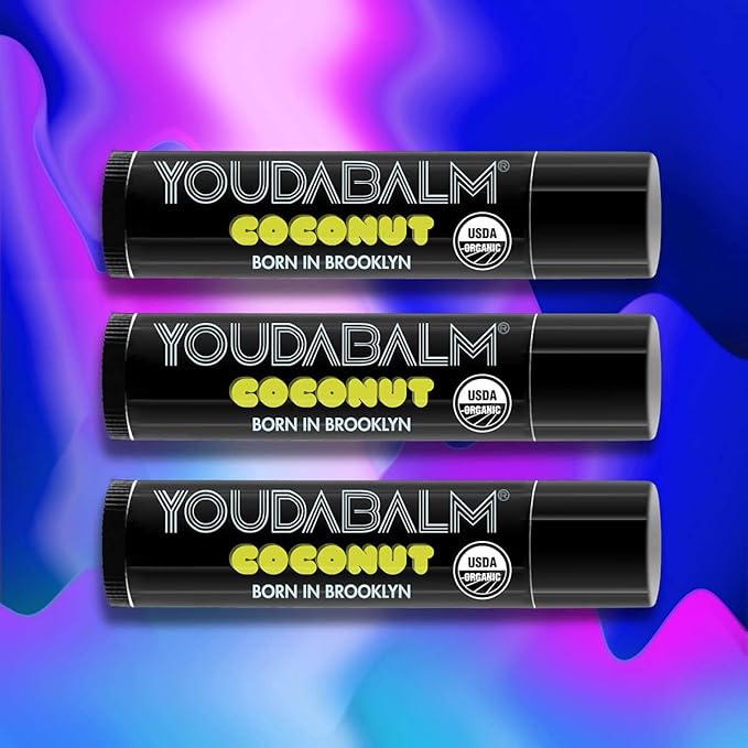 Organic Lip Balm, Coconut Flavor - 100% Natural Lip Moisturizer, USDA Certified - Lip Balm for Dry, Cracked Lips (3 Pack)-VivaGrace Women
