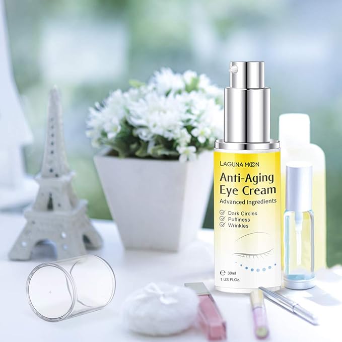 Lagunamoon Advanced Repair Eye Cream - Anti-Aging, Natural, Under Eye Cream - Hyaluronic Acid for Dark Circles, Puffiness, Fine Lines, Wrinkles - for All Skin Types (30mL / 1 Fl Oz)-VivaGrace Women