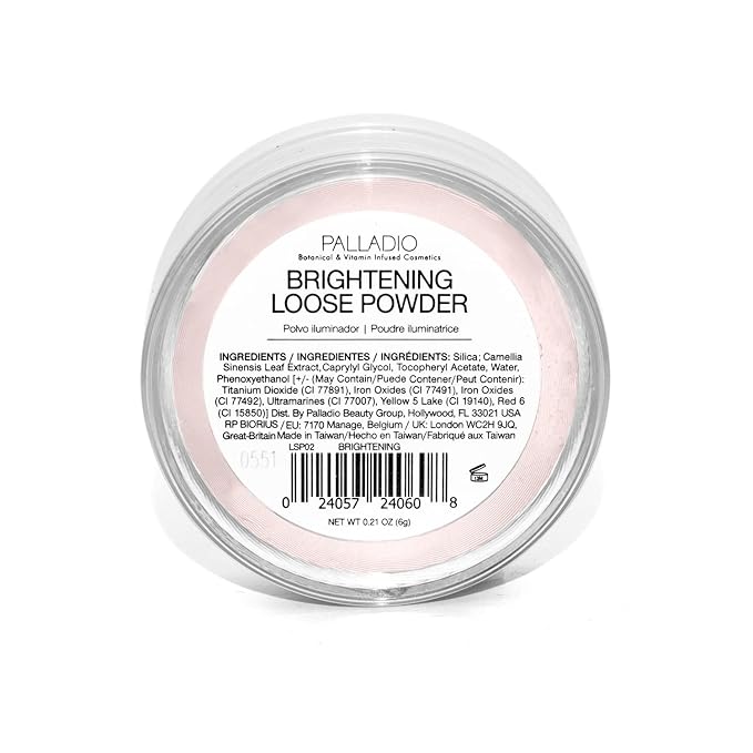 Palladio 4 Ever+Ever Mattifying Loose Setting Powder, Brighten Dark Circles, Lightens, and Creates a Look Of Luminosity, Soft, Radiant Finish All Day Wear, (Brightening Powder)-VivaGrace Women