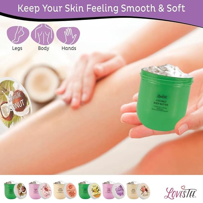 LOVESTEE Moisturizing Body Lotion, Women-Men's Christmas-Birthday Gift Set, Soothes All Skin Types includes Shea Butter, Fragrances Lavender, Vanilla, Rose, Honey Almond, Coconut and Floral-VivaGrace Women