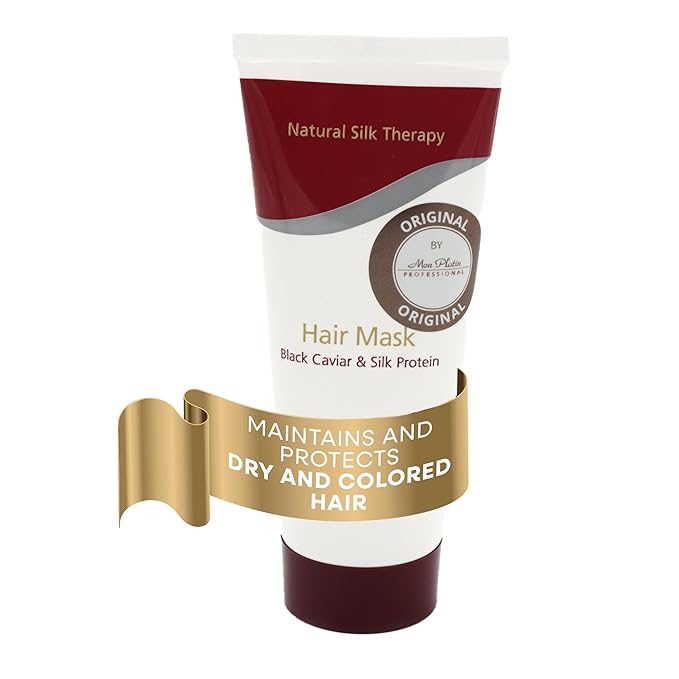 Mon Platin Professional Hair Mask, Black Caviar & Natural Silk Therapy, Deep Conditioning Hair Mask for Dry, Colored Hair, 100ML-VivaGrace Women