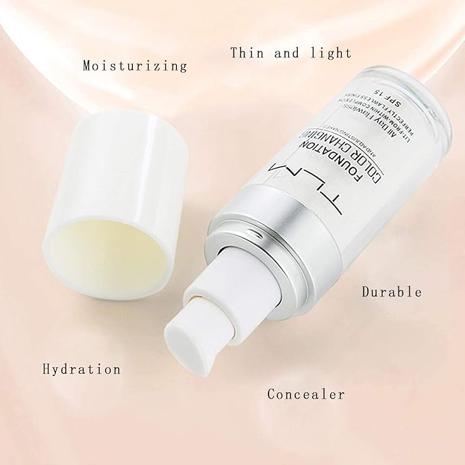 KOSIMI 30ml TLM Color Changing Foundation Liquid Base Makeup Change To Your Skin Tone By Just Blending, white-VivaGrace Women