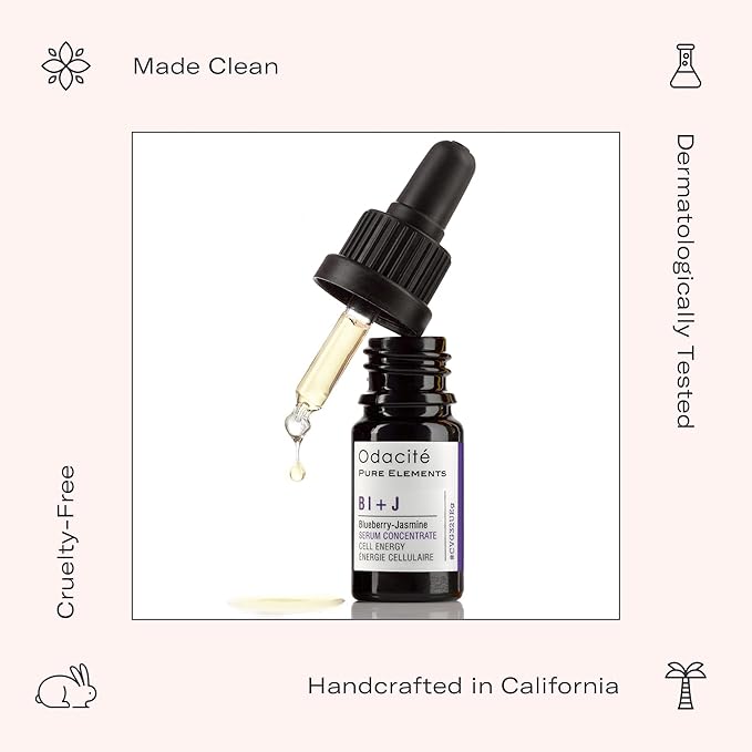 Odacité Anti Aging Serum Concentrate with Blueberry + Jasmine, Hydrating & Skin Brightening Anti-Aging Facial Oil Concentrate for Mature & Tired Skin - 0.17 fl. oz-VivaGrace Women