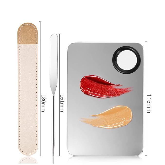 Makeup Mixing Palette, KissDate Korean Spatula Makeup Palette with Foundation Spatula, Stocking Stuffers Christmas Gifts for Women Stainless Steel Picasso Makeup Spatula Mixing Tray Makeup Mixer-VivaGrace Women