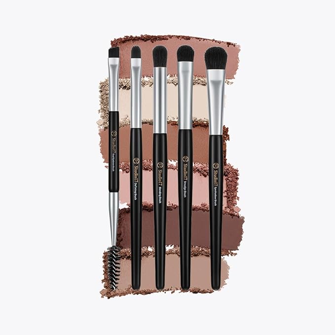 Eye Makeup Brush Set 5 Pcs | Small & Portable Eye Shadow Brushes | Korean Eye Makeup Brushes | Premium Synthetic Bristles for Professionals-VivaGrace Women