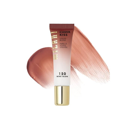 Milani Cheek Kiss Liquid Blush Makeup - Blendable & Buildable Cheek Blush, Lightweight Liquid Blusher and Cheek Color (New Wine Glow)-VivaGrace Women