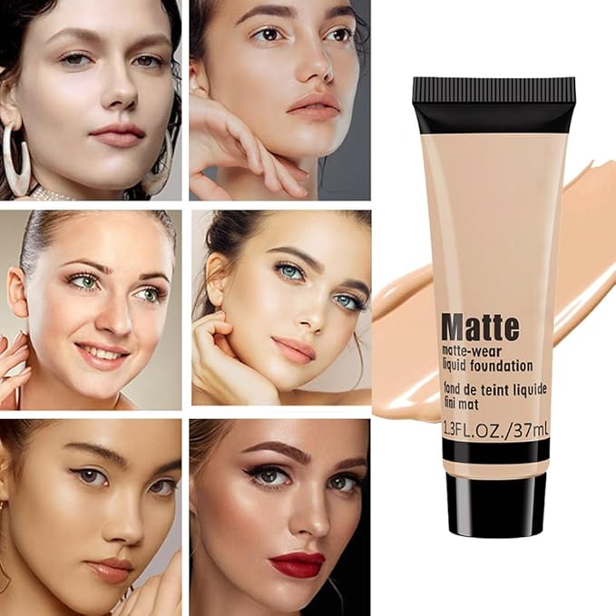 1 Pack Liquid Foundation Cream for Face Makeup,Durable Full Coverage Matte Concealer Make Up,Oil Control & Waterproof Base Primer -1 Fl.Oz (BEIGE 7#)-VivaGrace Women