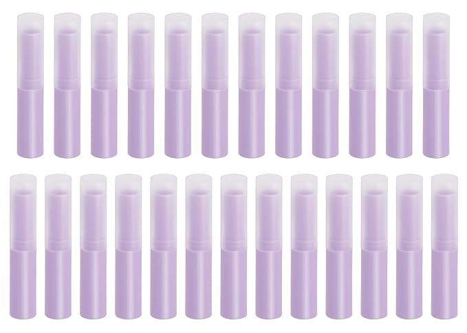 0.14oz Empty Flavored Lip Balm Container Tubes Plastic Homemade Moisturizing Lip Stick with Caps Bulk Fit for Women Adult DIY Making Supplies, 25 Count (Purple)-VivaGrace Women