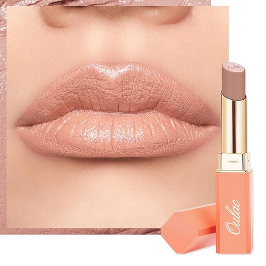 Oulac Nude Lipsticks for Women, Peach Matte Lip Stick, Full Coverage Lip Color, Satin Matte Finish, Cream Texture, Hydrating, Infused with Hyaluronic Acid, Vegan & Clean Beauty 4g SG02 Bodylicious-VivaGrace Women