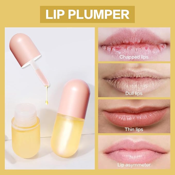KISSIO Natural Lip Plumper,Lip Plumping Lip Gloss,Lip Plumper Gloss,Derol Lip Plumper,Moisturizing& Reduce Fine Lines 5.5ml For Day Ues-VivaGrace Women