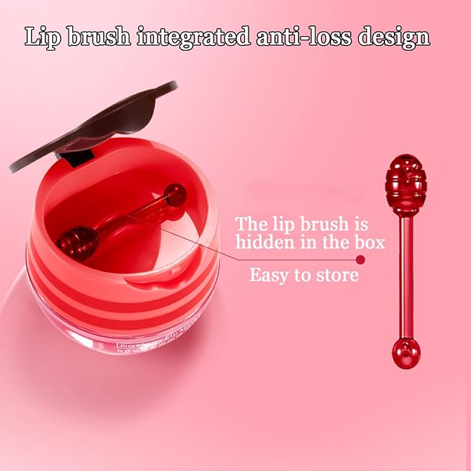 2 Pcs Bee Lip Balm Honey Pot,Honey & Strawberry Lip Mask Propolis Moisturizing Lip Balm with Stick,Prevention Dry and Cracked Lip Scrubs,Exfoliator Lip Wrinkle Skin Care Products-VivaGrace Women