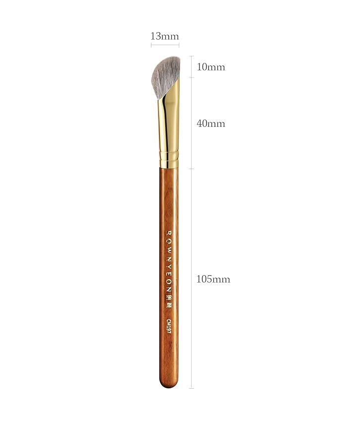 Desert Oak Series Pro Nose Sculptor - Arctic Fluff Hybrid Bristles for Nasal Contouring, Wide Angled Nose Brush, Bubinga Handle (CM 197)-VivaGrace Women