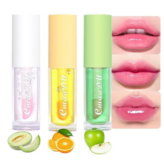 BINGBRUSH 3 Pcs Fruity Color Changing Lip Gloss for Girls, Pink Magic Mood Lip Oil Tinted, Temperature Color Change Lip Stain Lip Balm, Longlasting Lips Will Not Dry Out-VivaGrace Women