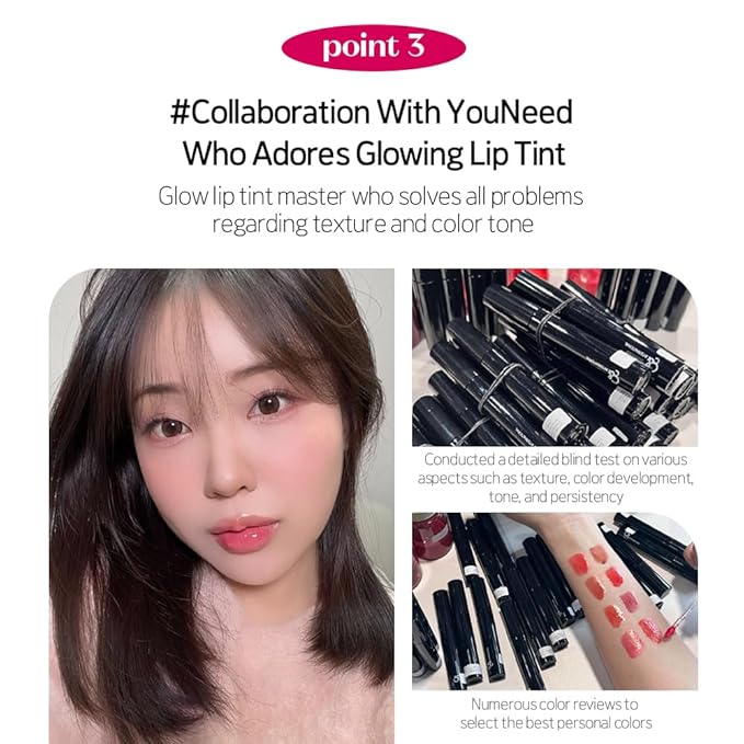 ETUDE Over Glowy Lip Stain Tint #1 Scented Rose | Non-Sticky Vegan Lip Tint | Moisturized & Long-lasting Lip Gloss | Daily Tint for Dry Lips K-beauty-VivaGrace Women