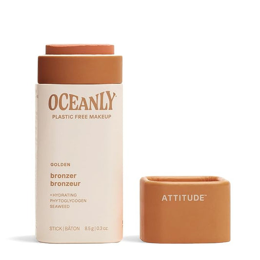 ATTITUDE Oceanly Lightweight Bronzer Stick, Titanium Dioxide-Free, EWG Verified, Plastic-Free, Vegan & Cruelty-free Makeup, Golden, 0.3 Ounces-VivaGrace Women