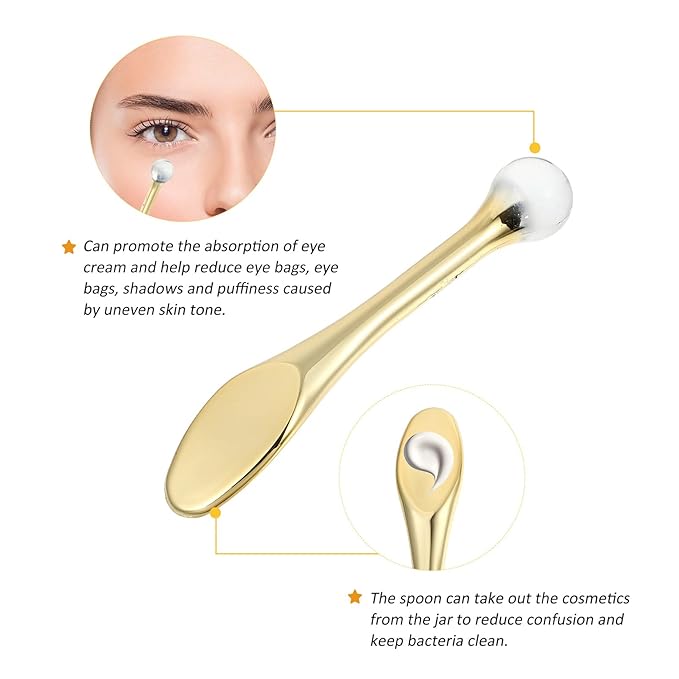 EXCEART 6pcs Metal Makeup Spatula Mini Spoon Eye Cream Massage Sticks Beauty Scoop for Facial Cosmetic Face Cream-VivaGrace Women