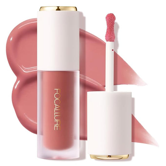 FOCALLURE Silky Cream Liquid Blush,Leaving a Matte Dewy Makeup Look,Easy to Apply and Create a Natural Flush,Long Lasting and Lightweight Cheek Blush Face Makeup,SOFT SERVE-VivaGrace Women