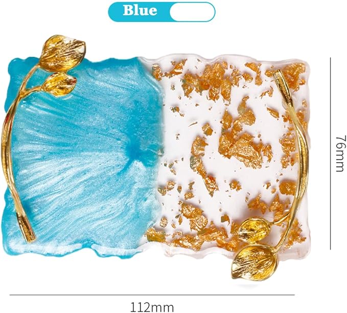 2023 Retro Nail Art Palette, Nail Painting Mixed Color Palette with Leaves Handle, Nail Holder Gel Color Makeup Display Board Pallet (Blue)-VivaGrace Women