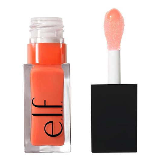 e.l.f. Glow Reviver Lip Oil, Nourishing Tinted Lip Oil For A High-shine Finish, Infused With Jojoba Oil, Vegan & Cruelty-free, Coral Fixation-VivaGrace Women
