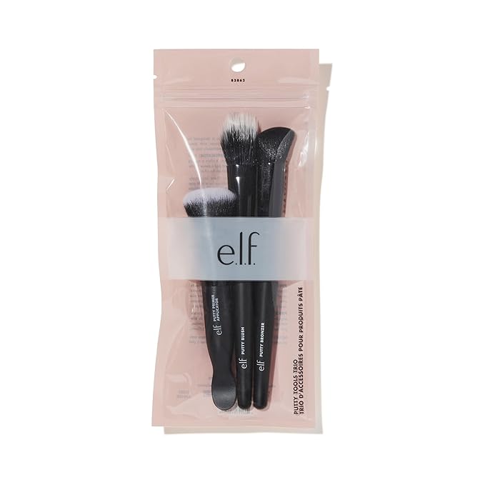 e.l.f. Putty Tools Trio, Set Of 3 Face Makeup Brushes For Putty Products, Helps You Easily Blend Putty Primer, Blush & Bronzer, Vegan & Cruelty-Free-VivaGrace Women