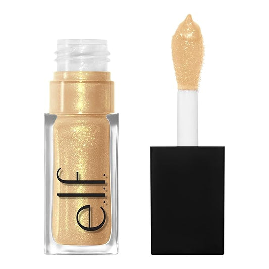 e.l.f. Glow Reviver Lip Oil, Nourishing and Hydrating with High-Shine Glimmer Finish & Sheer Wash Of Color, Minty Scent, Non-Sticky, Vegan & Cruelty-free, Citrine Gleam-VivaGrace Women