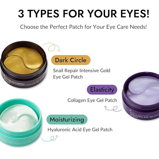 MIZON 24K Gold and Snail Mucin Hydrogel Under Eye Patches for Puffy Eyes Dark Circles Moisturizing Fine Lines Korean Skincare Pack of (Pack of 2, 120 Pairs)-VivaGrace Women