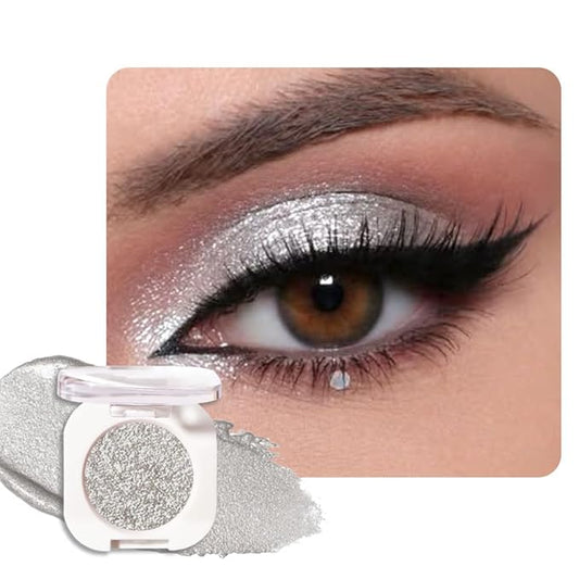 Slive Single Glitter Eyeshadow Makeup, Neutral Powde Eye Shadow for Women, Slive Shimmer Singles Eyeshadow Palette Pigmented Waterproof, sombras para ojos, Girls Monochrome Eyeshadows Gift 12-VivaGrace Women