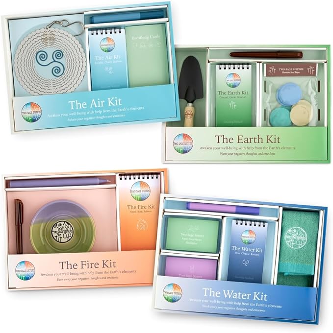 The Water Kit by Two Sage Sisters - Self Care Kit with Soap Sheets, Notebook, Marker, and Washcloth, Bath Shower Sets for Meditation and Relaxation, Mini Spa Kit Self Care Box for Women and Men-VivaGrace Women