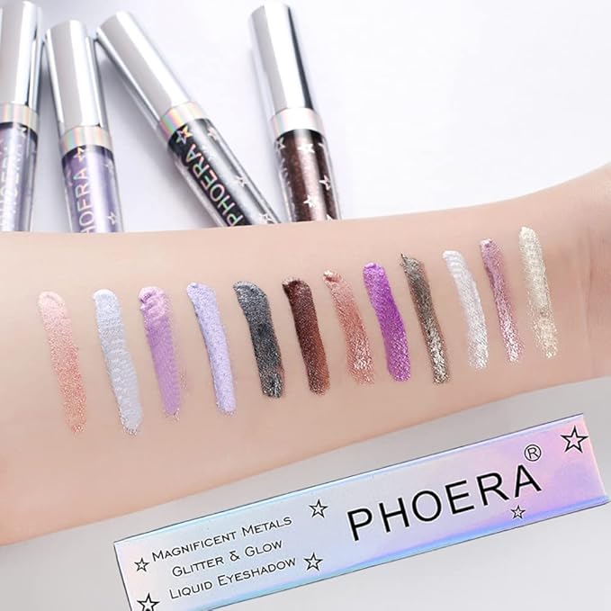 Glitter Eyeshadow,Makeup For Eyes Liquid Shimmer Sparkle Glow Light Colors Pencil Stick Shiny Long Lasting Waterproof Shining Eye Shadow Sets Metallic Pigments Metals Gloss Sparkling Pen Kit (A108)