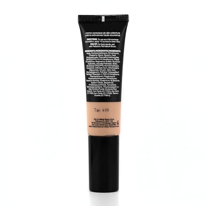 Palladio Full-Coverage Color Correction CC Cream, Oil-Free with Peptides & Vitamin C, Best for Correcting Redness and Uneven Skin Tone, Buildable Foundation Coverage (Tan 41N)-VivaGrace Women