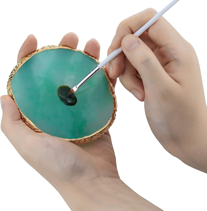 Nail Art Mixing Palette Resin Plate Tray for Mixed Paint Drawing Color Display(Green)-VivaGrace Women
