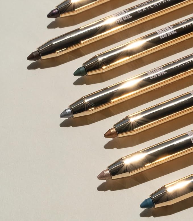 MAKE Beauty Continuum Waterproof Gel Eyeliner Pencil. Creamy, Pigmented Multi-Use, including Waterline with Built-in Sharpener and Blending Brush. Smudge-Proof Makeup. Shade - Eclipse, Black