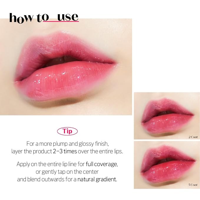 ETUDE Dear Darling Oil Tint #1 Real Cherry 4.2g | High Moisturizing and Strong Hydrating Lip Oil/Lip Gloss | Smooth and Moist Lips | Non-Sticky Lip Oil Tint For Dry Lips | K-beauty-VivaGrace Women