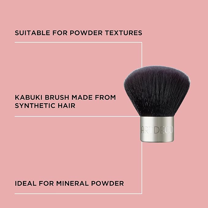 ARTDECO Mineral Powder Foundation Brush - Kabuki Brush with Vegan Bristles for Flawless Coverage, Perfect for Face Powder - Ideal Makeup Tool for a Radiant Finish-VivaGrace Women