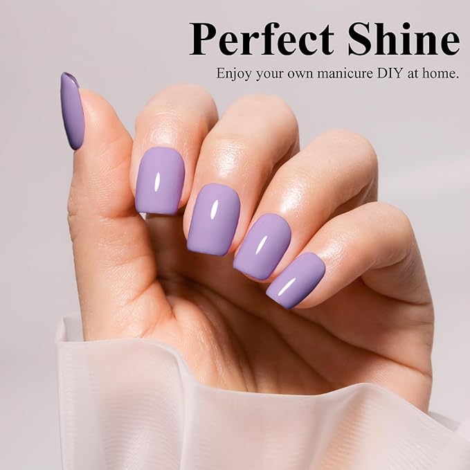 Imtiti Gel Nail Polish, 1Pcs 15ml Purple Color Gel Polish Soak Off LED Nail Polish Gel Nail Art Design Manicure Salon DIY at Home Holiday Gift